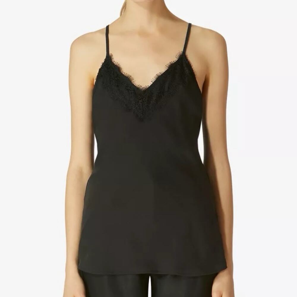 Avec Les Filles Black Lace Trim Camisole Women's Size M